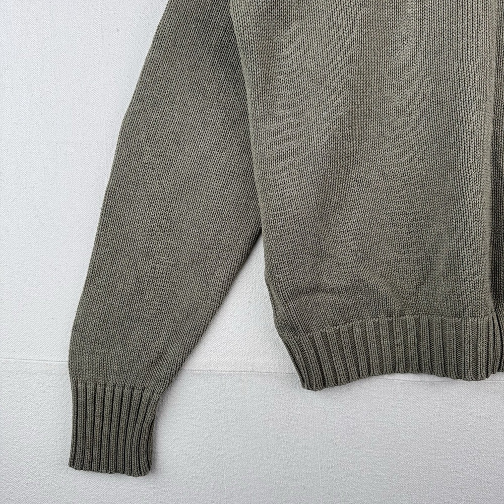 90s Vintage Polo Ralph Lauren Men's M Olive Marled Knit Sweater 100% Cotton - Picture 9 of 14